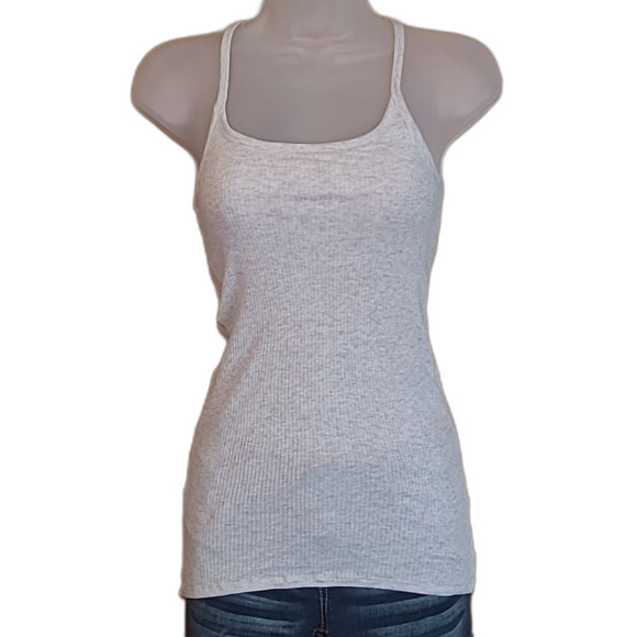 Am. Eagle Ribbed Racerback Tank Top Built-in Bra Fitted Stretchy Scoop Neck Sm. - Picture 16 of 16